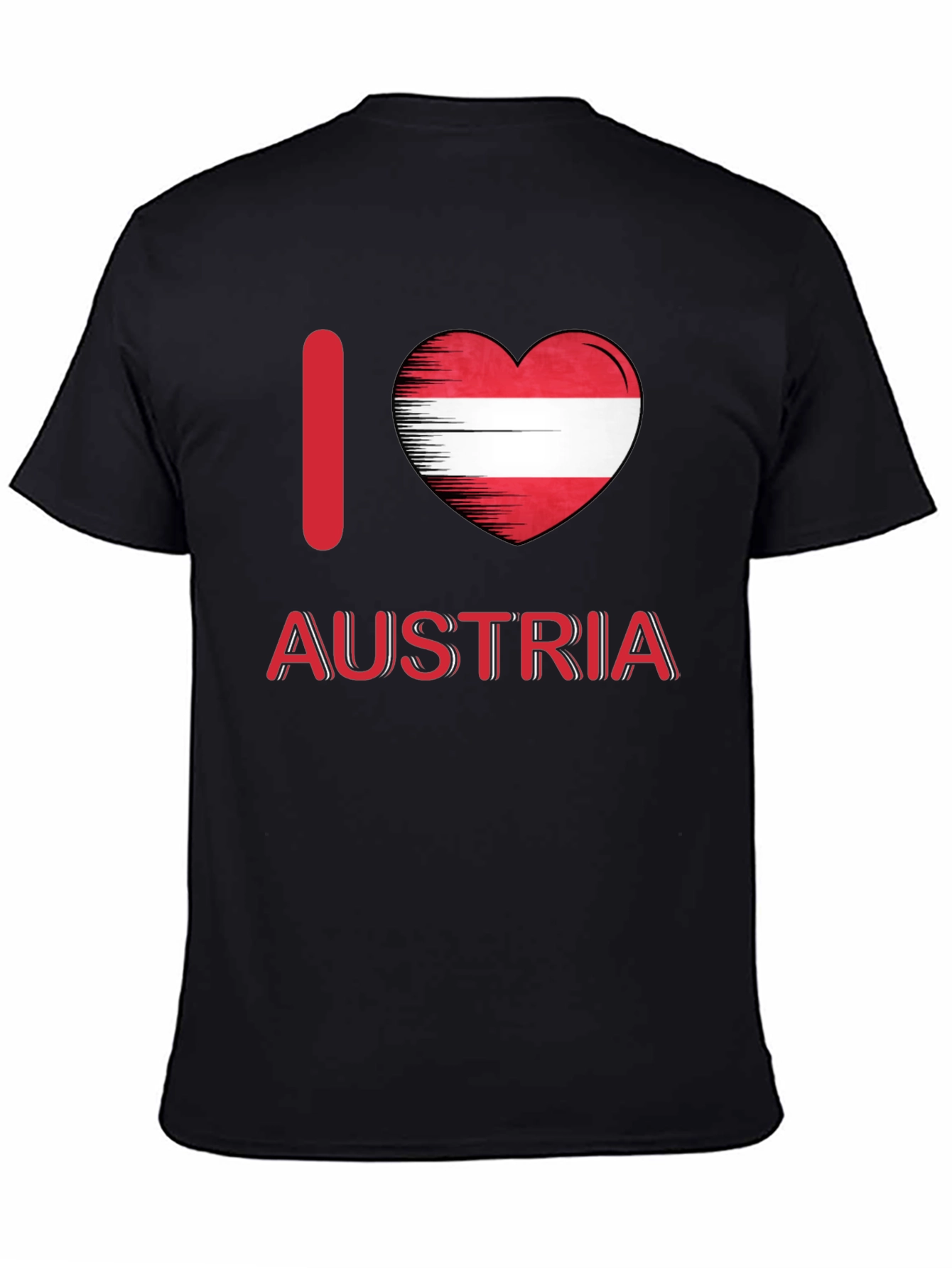 I Love Austria T-Shirt - Black Cotton Tee