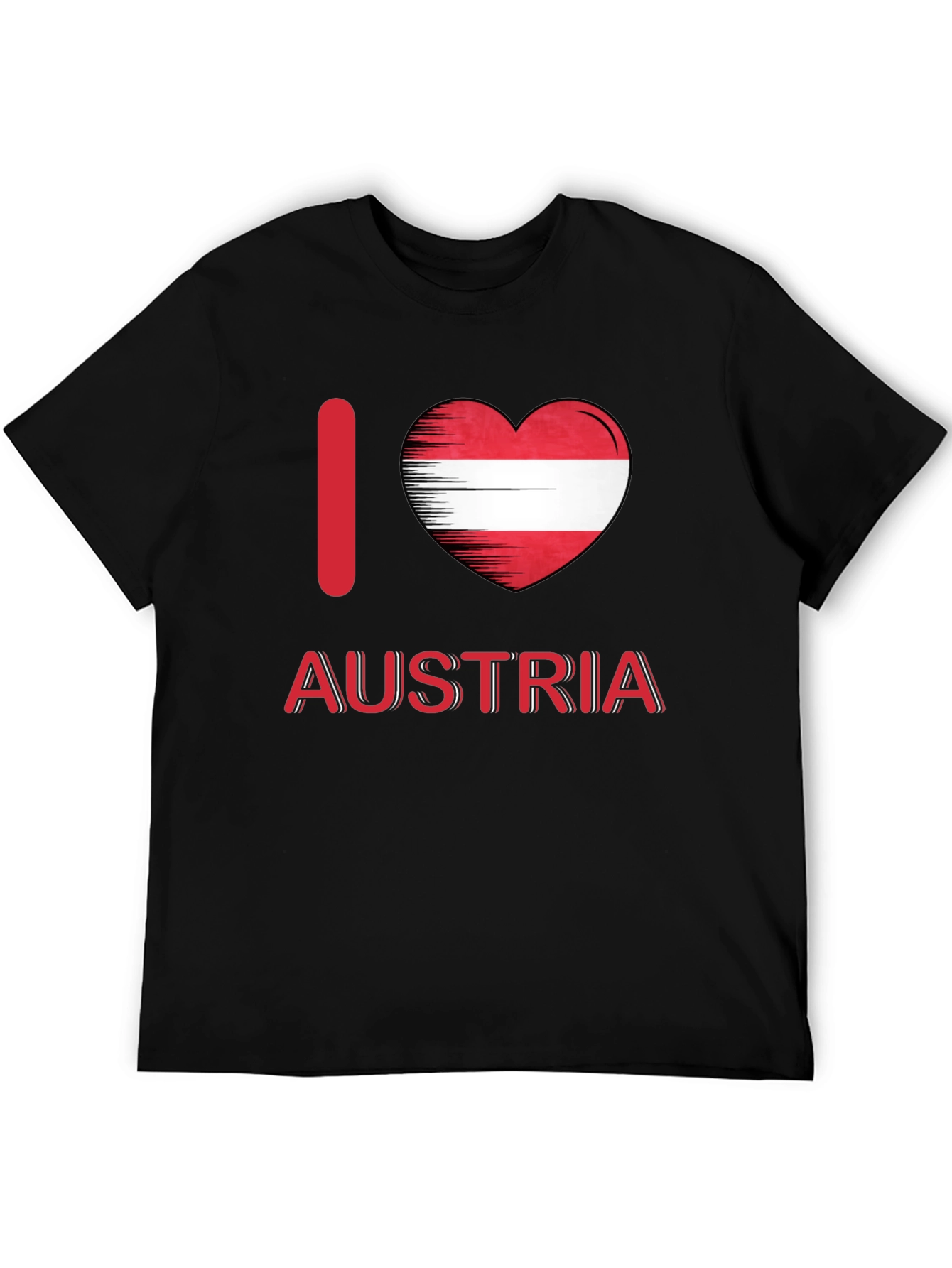 I Love Austria T-Shirt - Black Cotton Tee