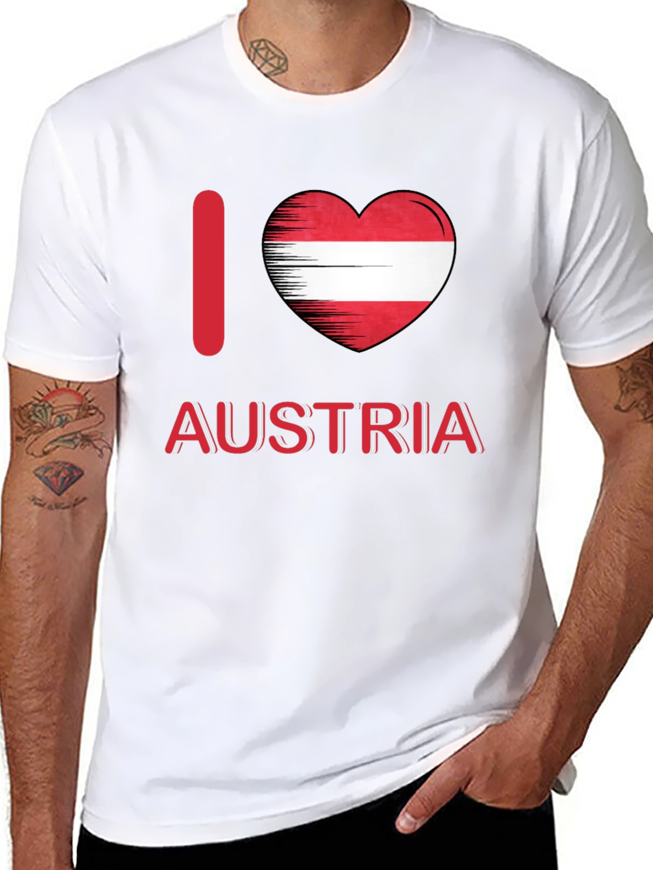 I Love Austria T-Shirt - Black Cotton Tee