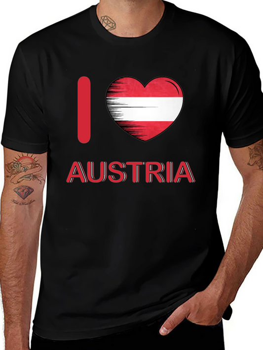 I Love Austria T-Shirt - Black Cotton Tee
