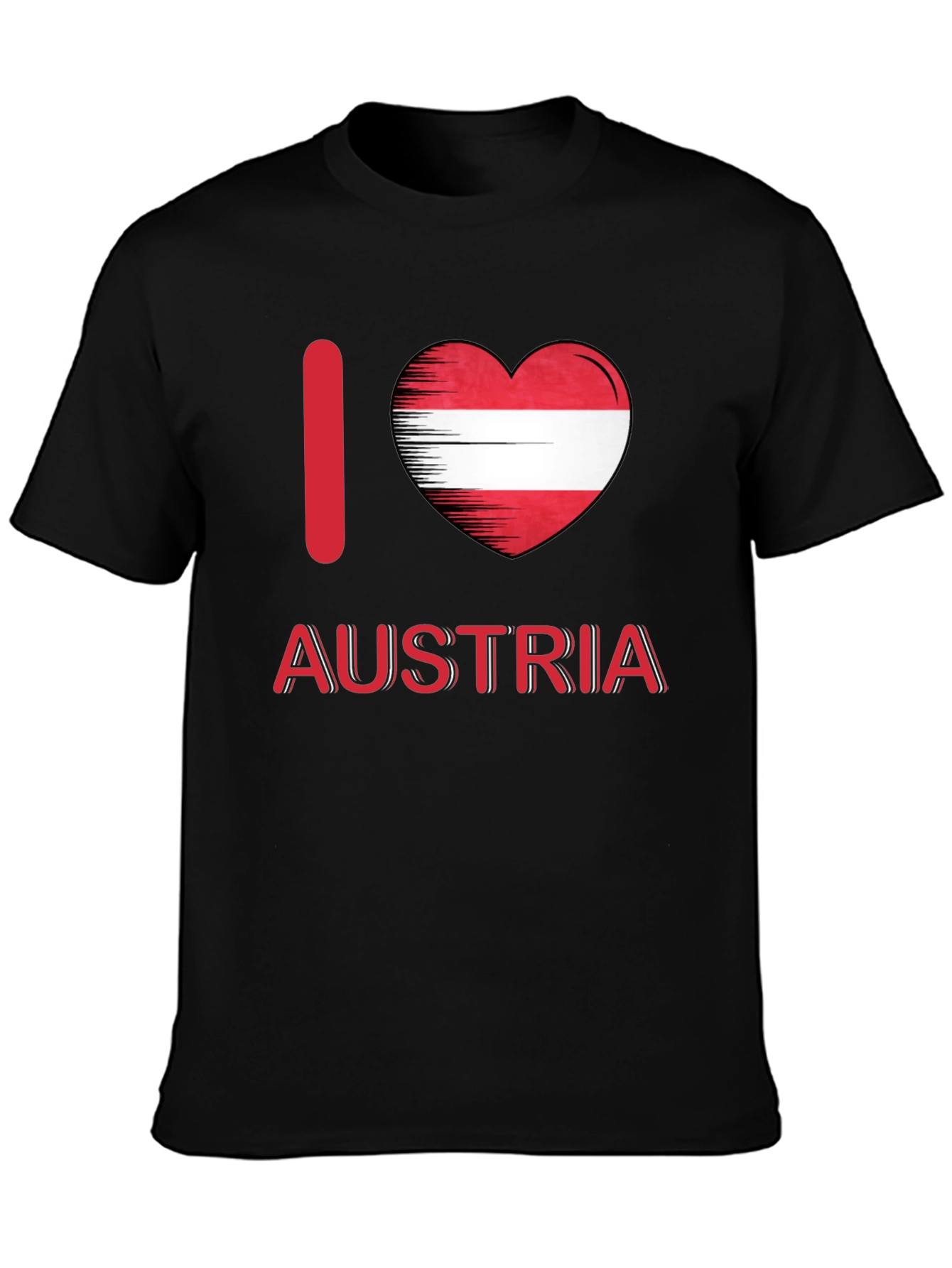 I Love Austria T-Shirt - Black Cotton Tee