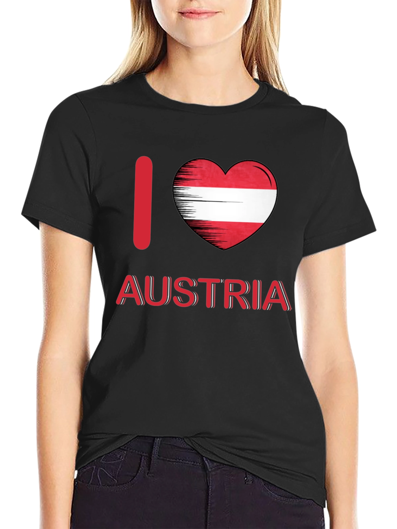 I Love Austria T-Shirt - Black Cotton Tee