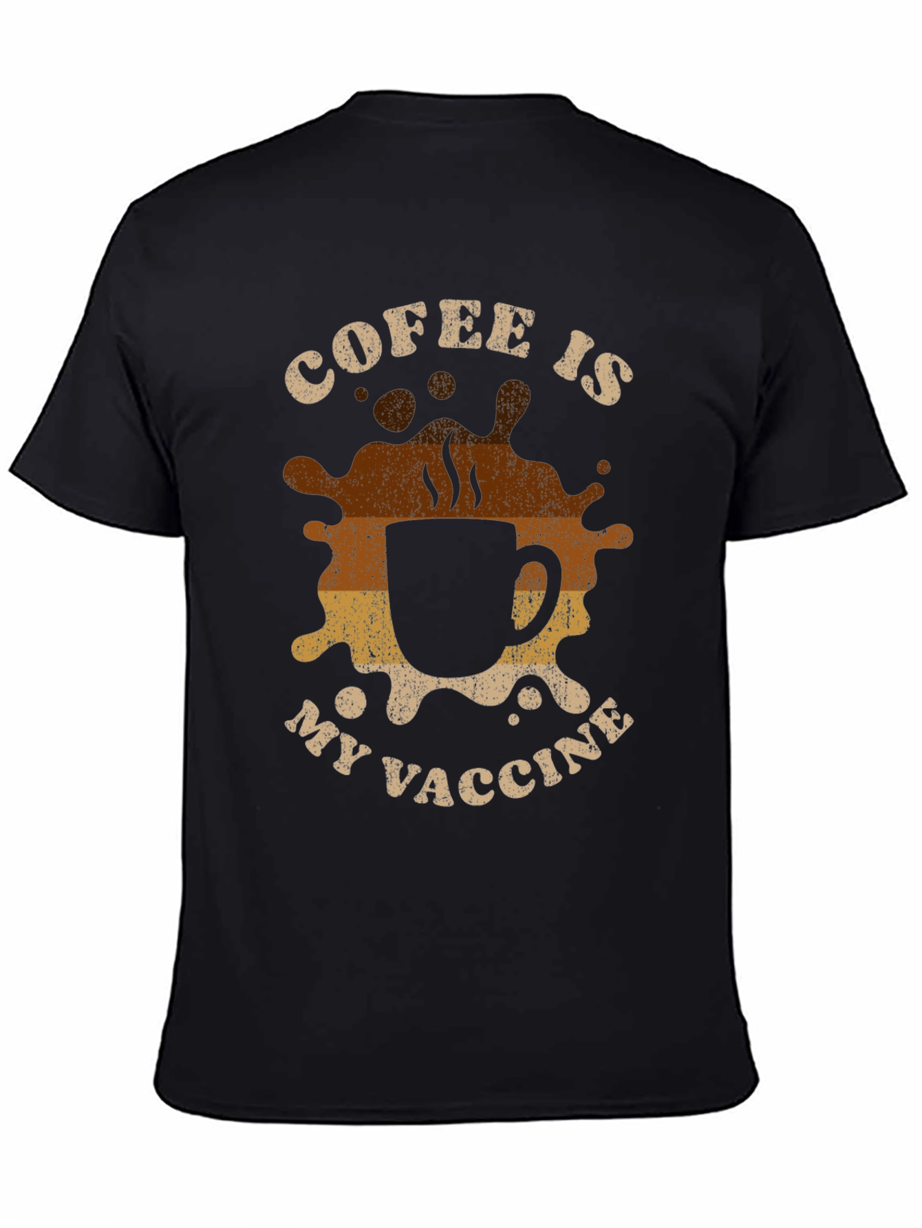 Coffee Is My Vaccine Black Graphic Tee