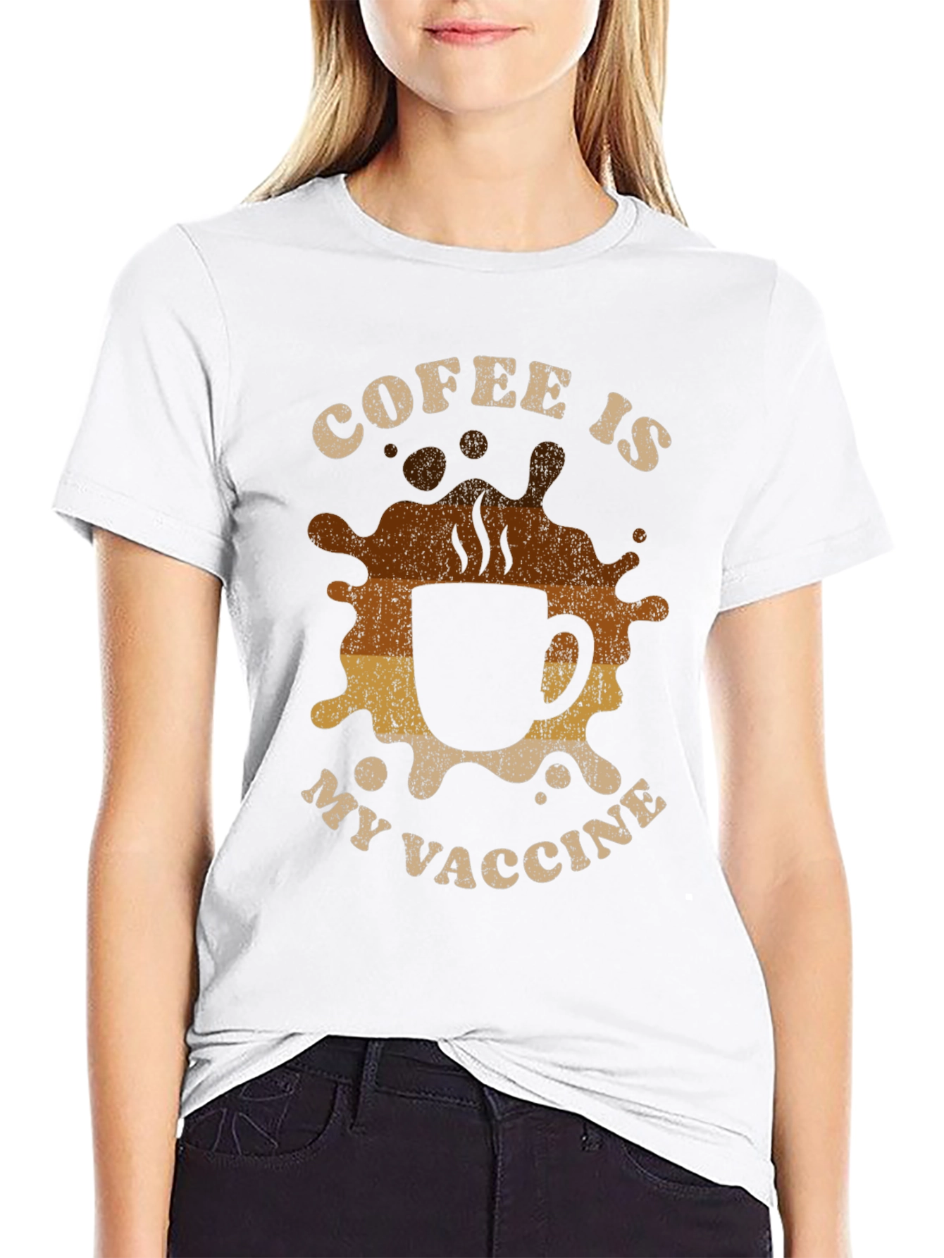Coffee Is My Vaccine Black Graphic Tee