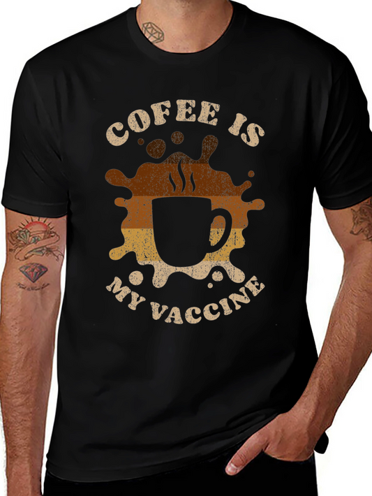 Coffee Is My Vaccine Black Graphic Tee