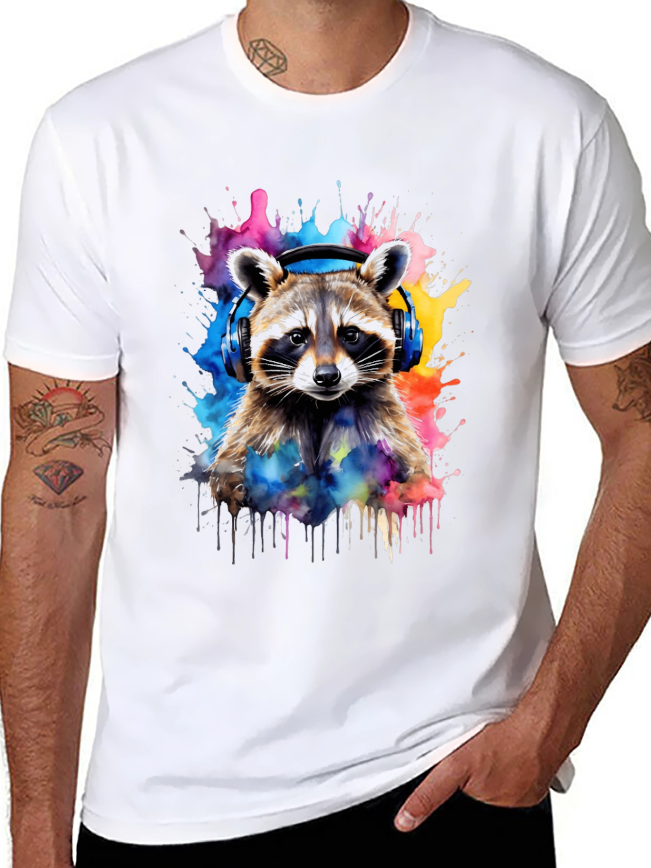 Raccoon Headphone T-Shirt