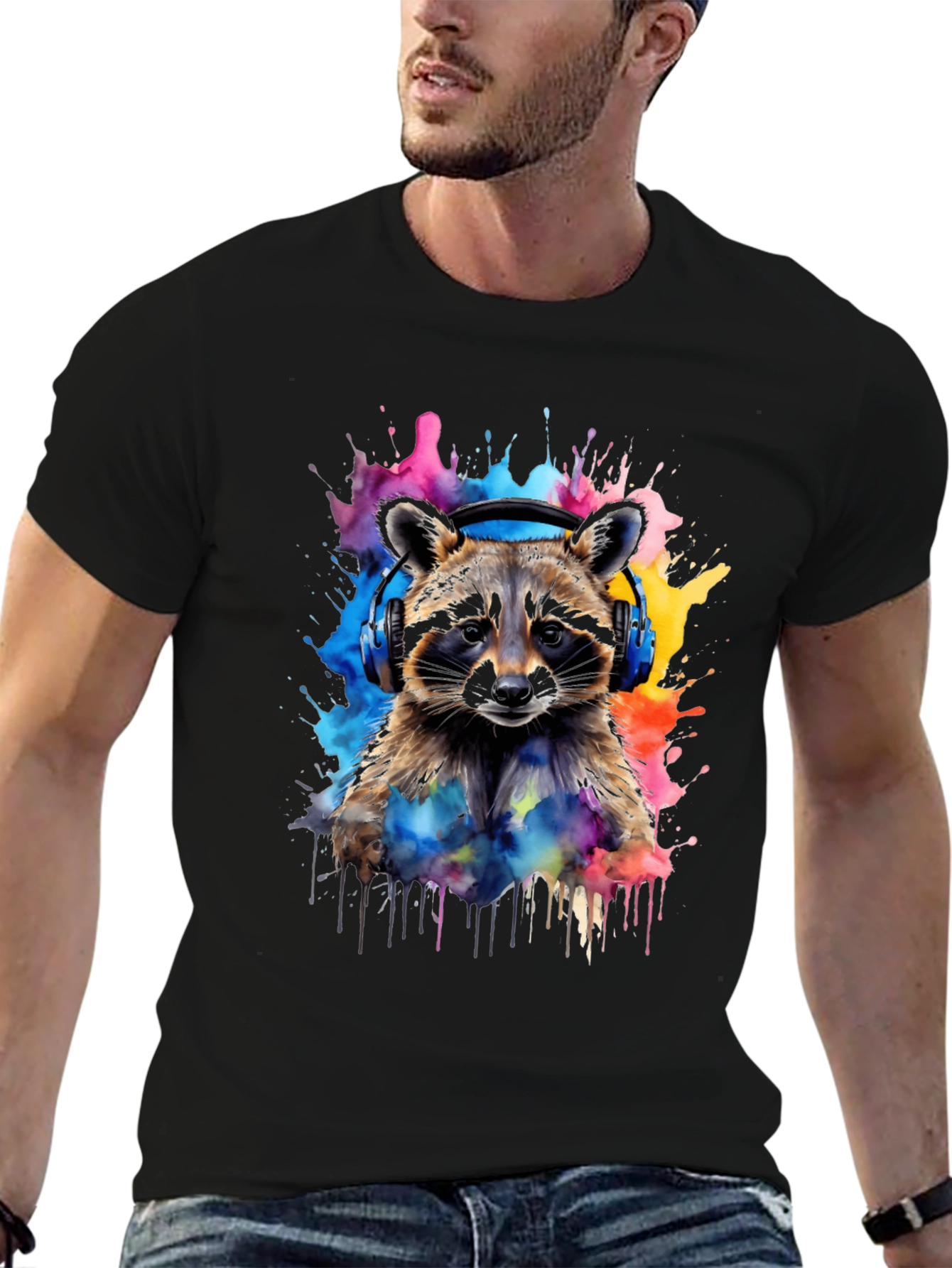 Raccoon Headphone T-Shirt