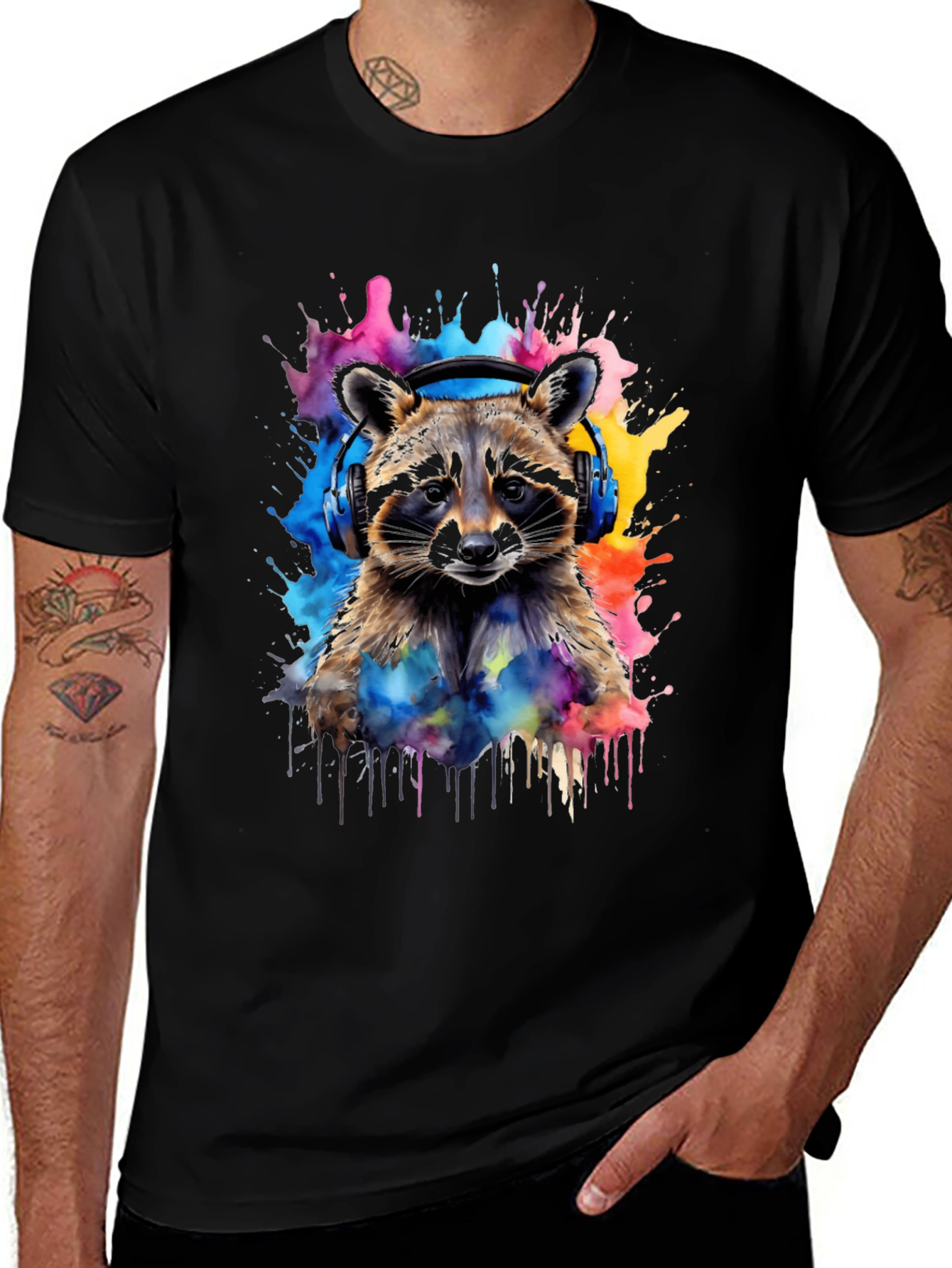 Raccoon Headphone T-Shirt
