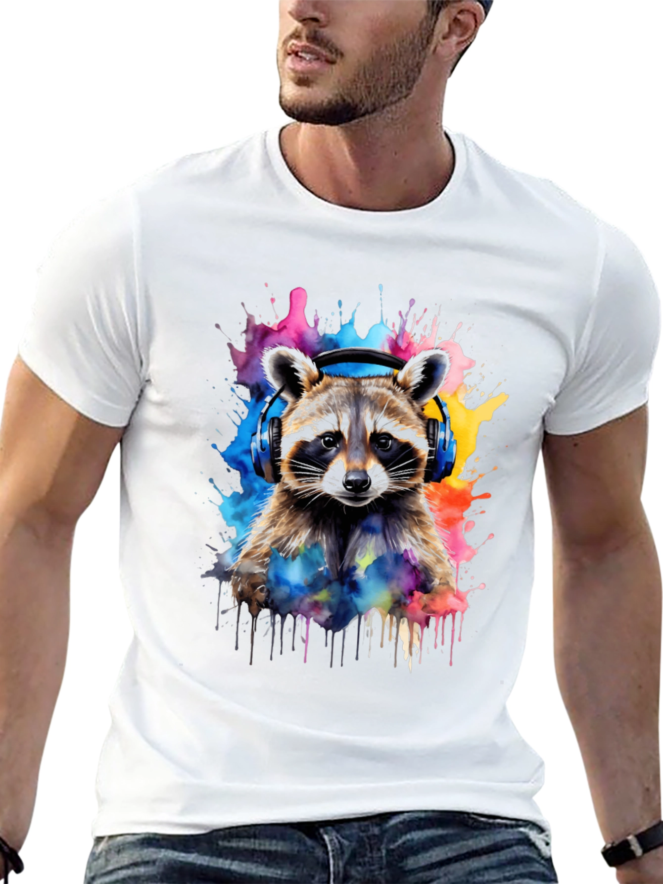 Raccoon Headphone T-Shirt