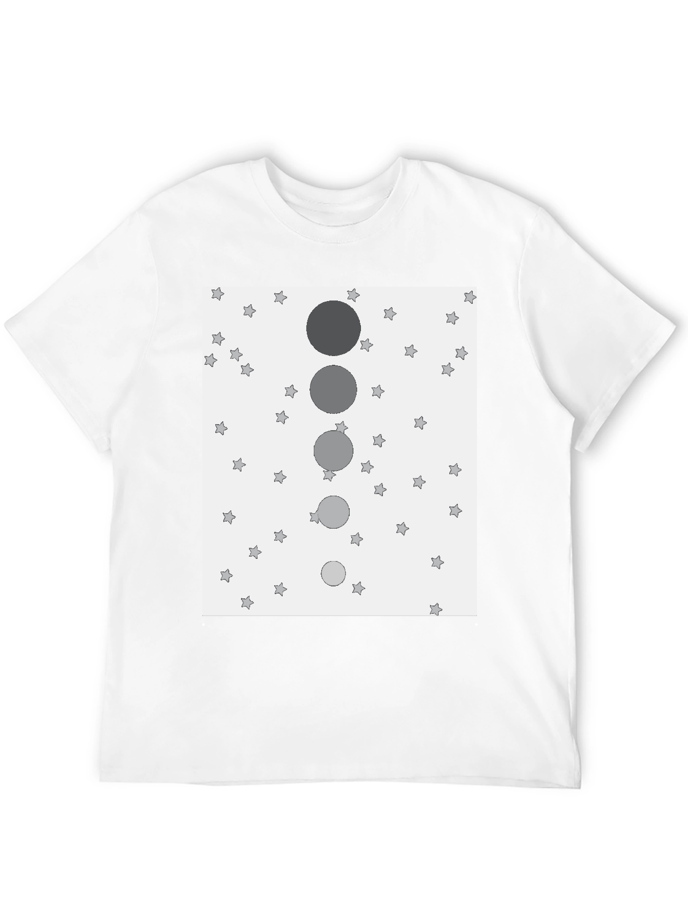 Stylish Black T-Shirt with Starry Sky & Moon Design