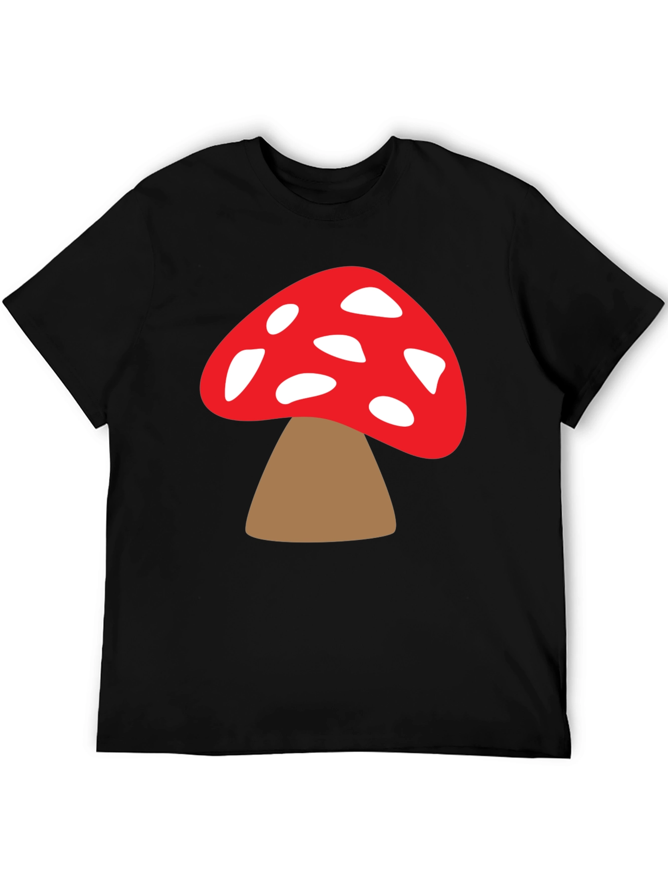 Mushroom Graphic Tee - Funky Black T-Shirt