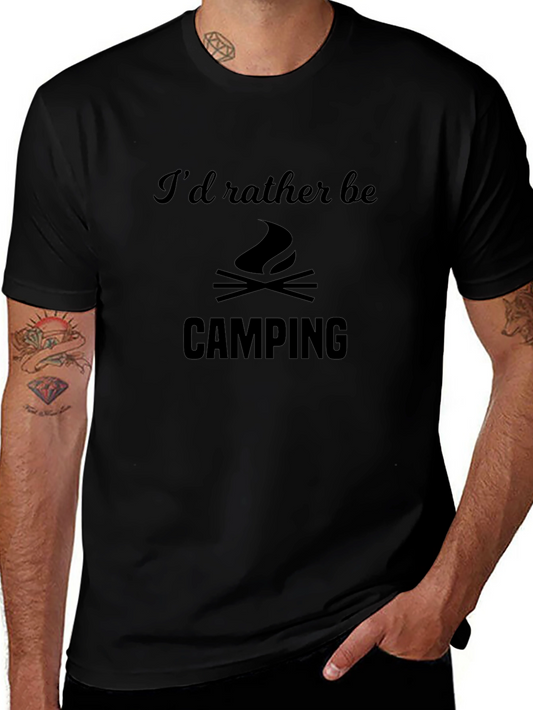 Camping Graphic Tee - Id Rather Be Camping Black T-Shirt