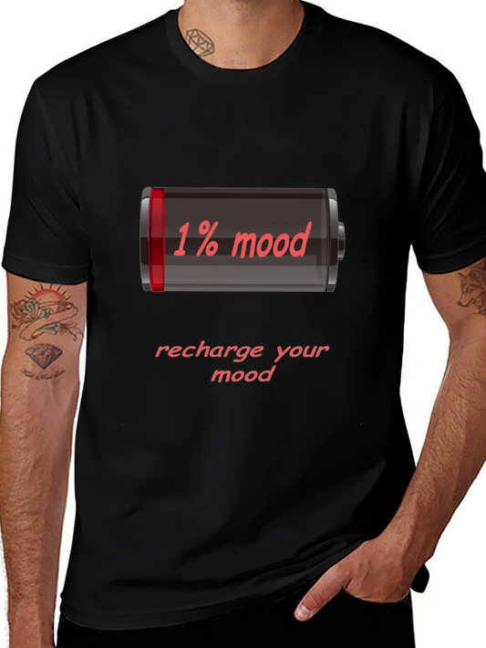 1% Mood Recharge Tee - Funny Graphic T-Shirt