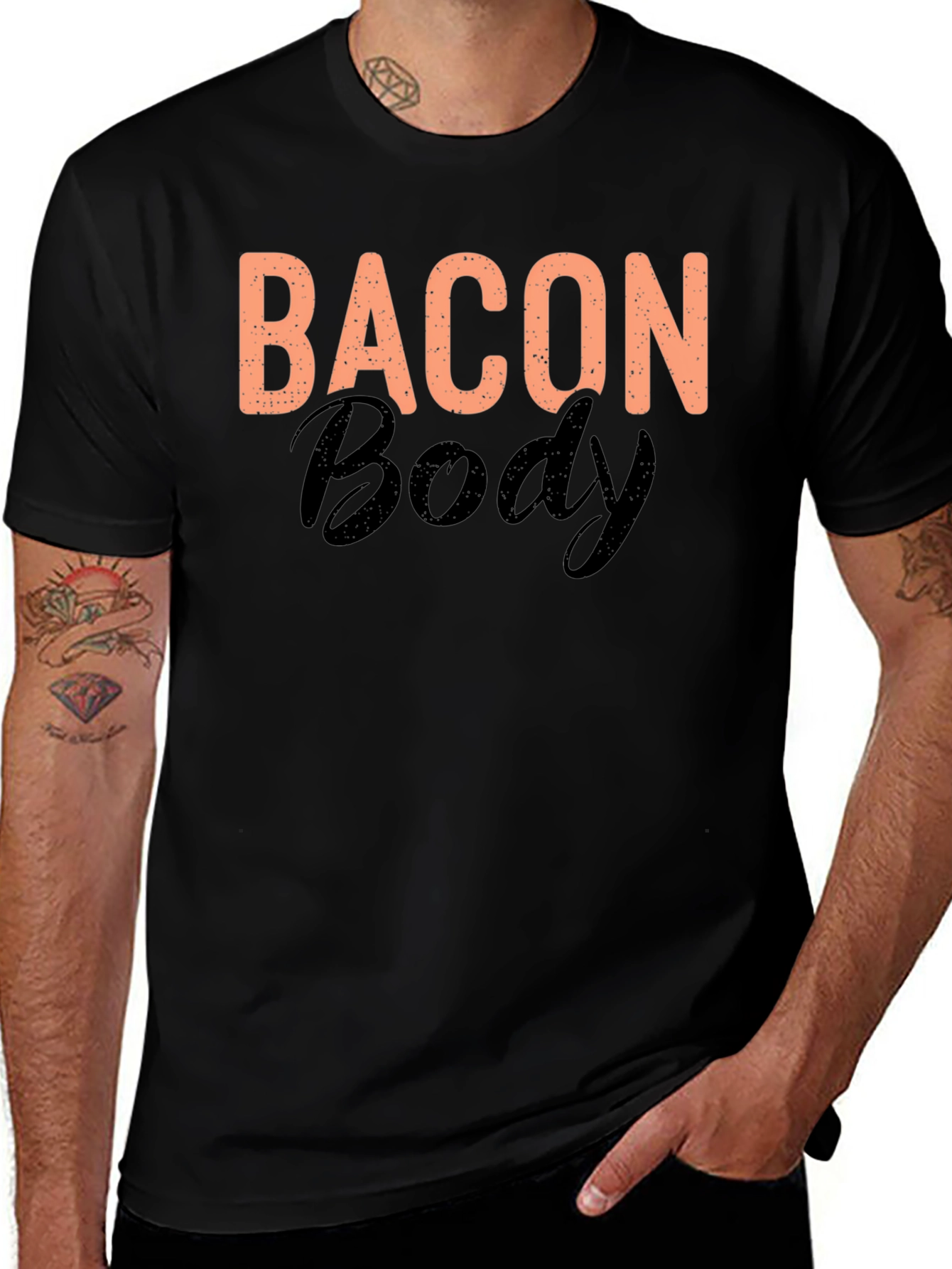 Bacon Body T-Shirt - Black Novelty Tee