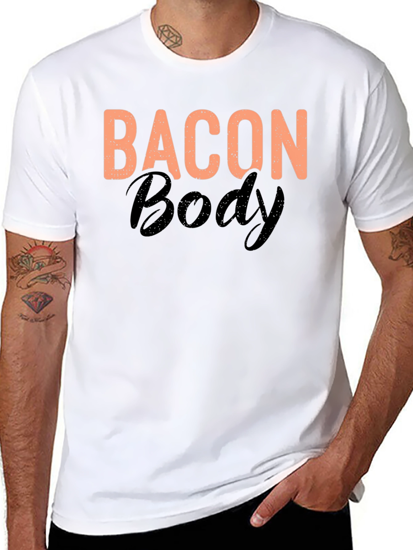 Bacon Body T-Shirt - Black Novelty Tee