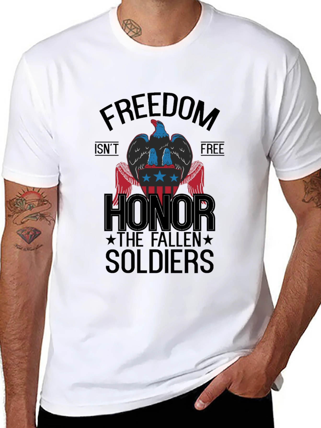 Freedom Isnt Free Honor Soldiers Graphic T-Shirt