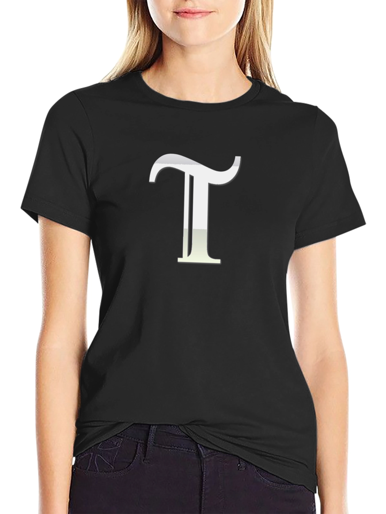 Initial T Graphic Tee - Black Cotton Comfort