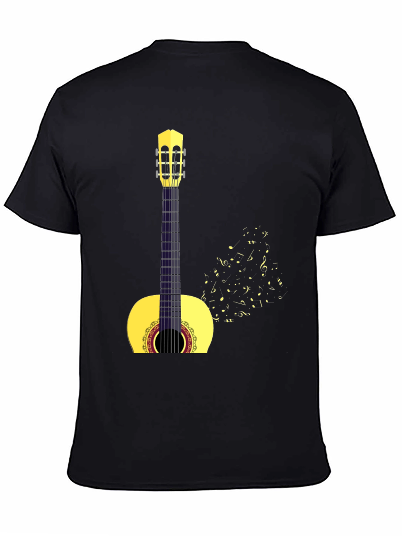 Guitar Music Graphic T-Shirt - Black