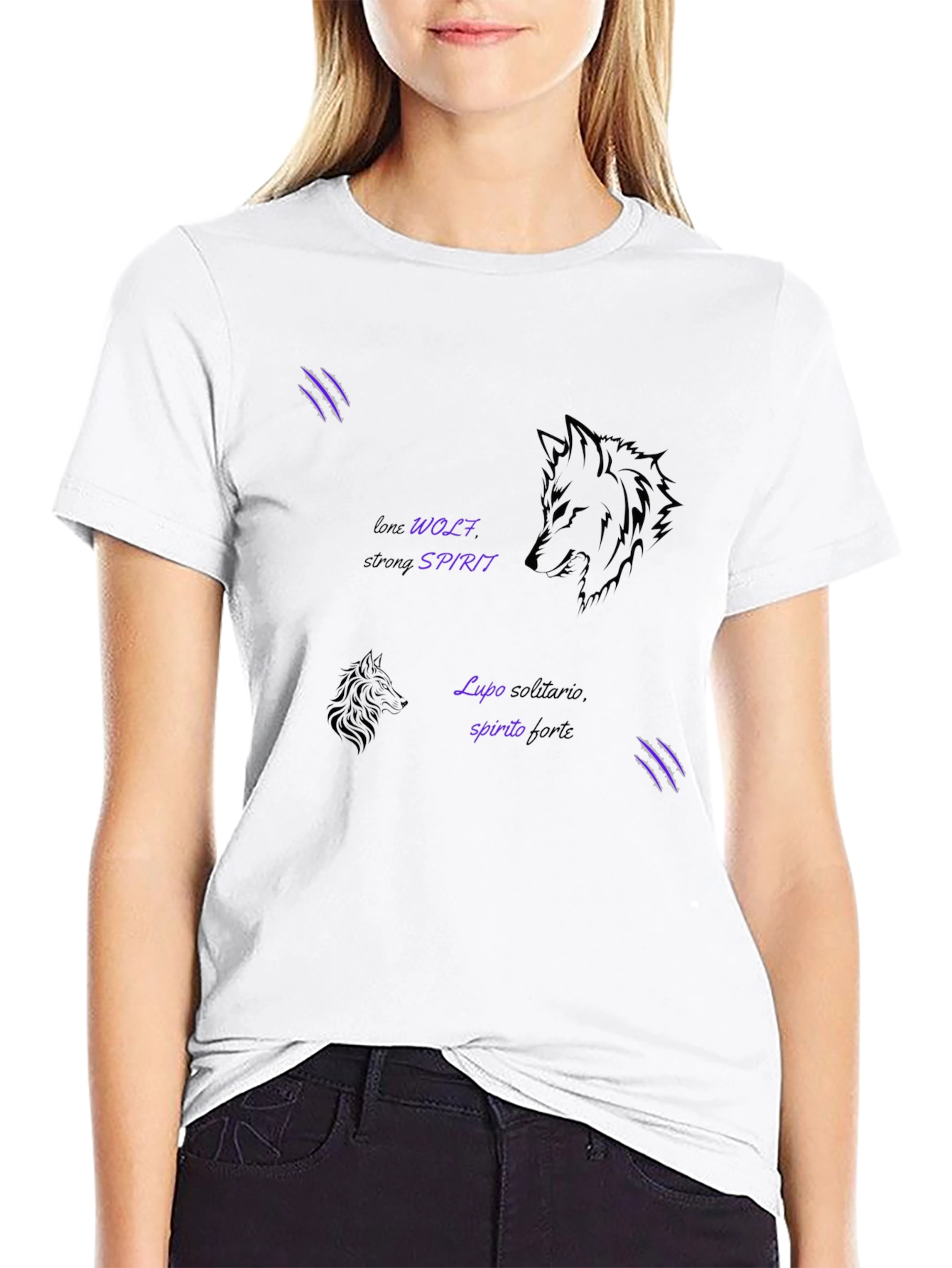 Lone Wolf Spirit Graphic Tee - Black