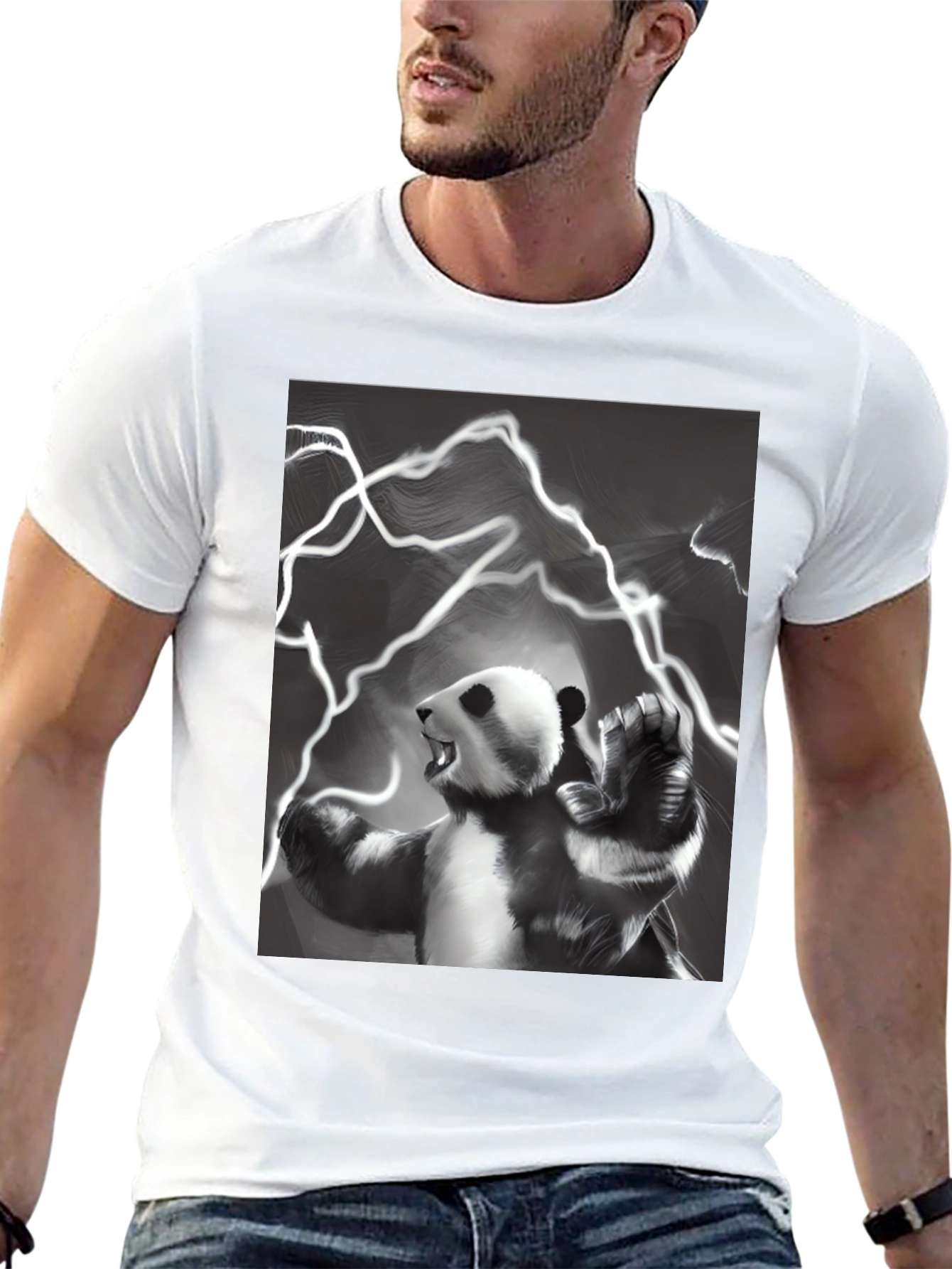 Panda Power Black T-Shirt