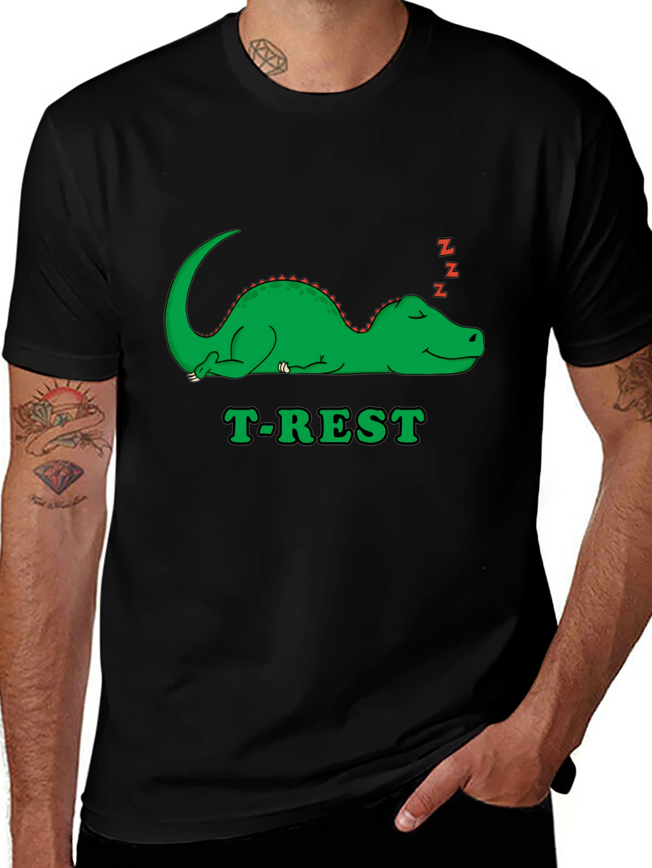 T-Rest Dinosaur Black T-Shirt