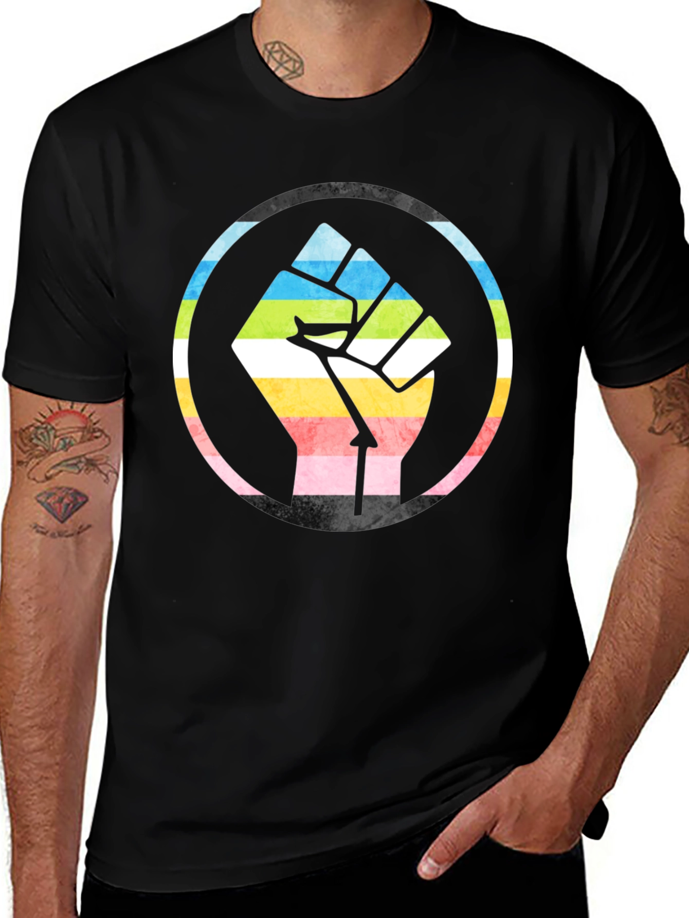 Pride Fist T-Shirt - Rainbow Power