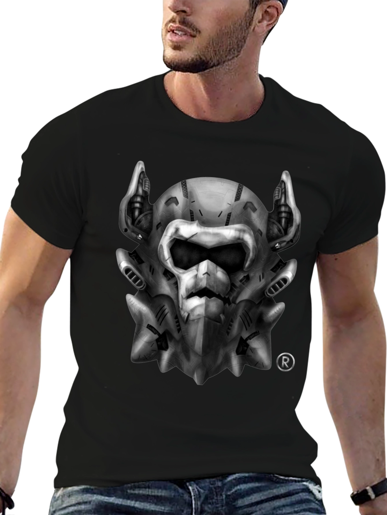Tech Skull Graphic Black T-Shirt