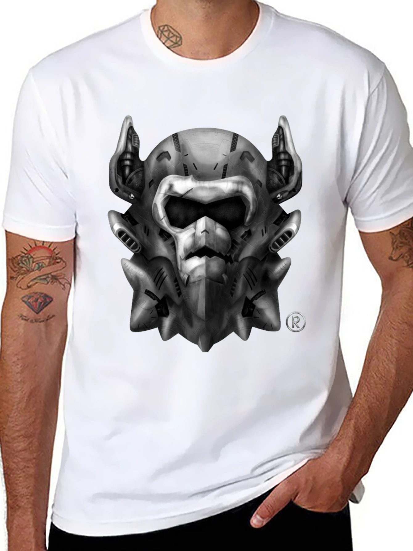 Tech Skull Graphic Black T-Shirt