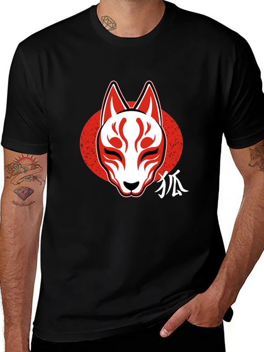 Fox Mask Graphic Tee - Mens Black T-Shirt