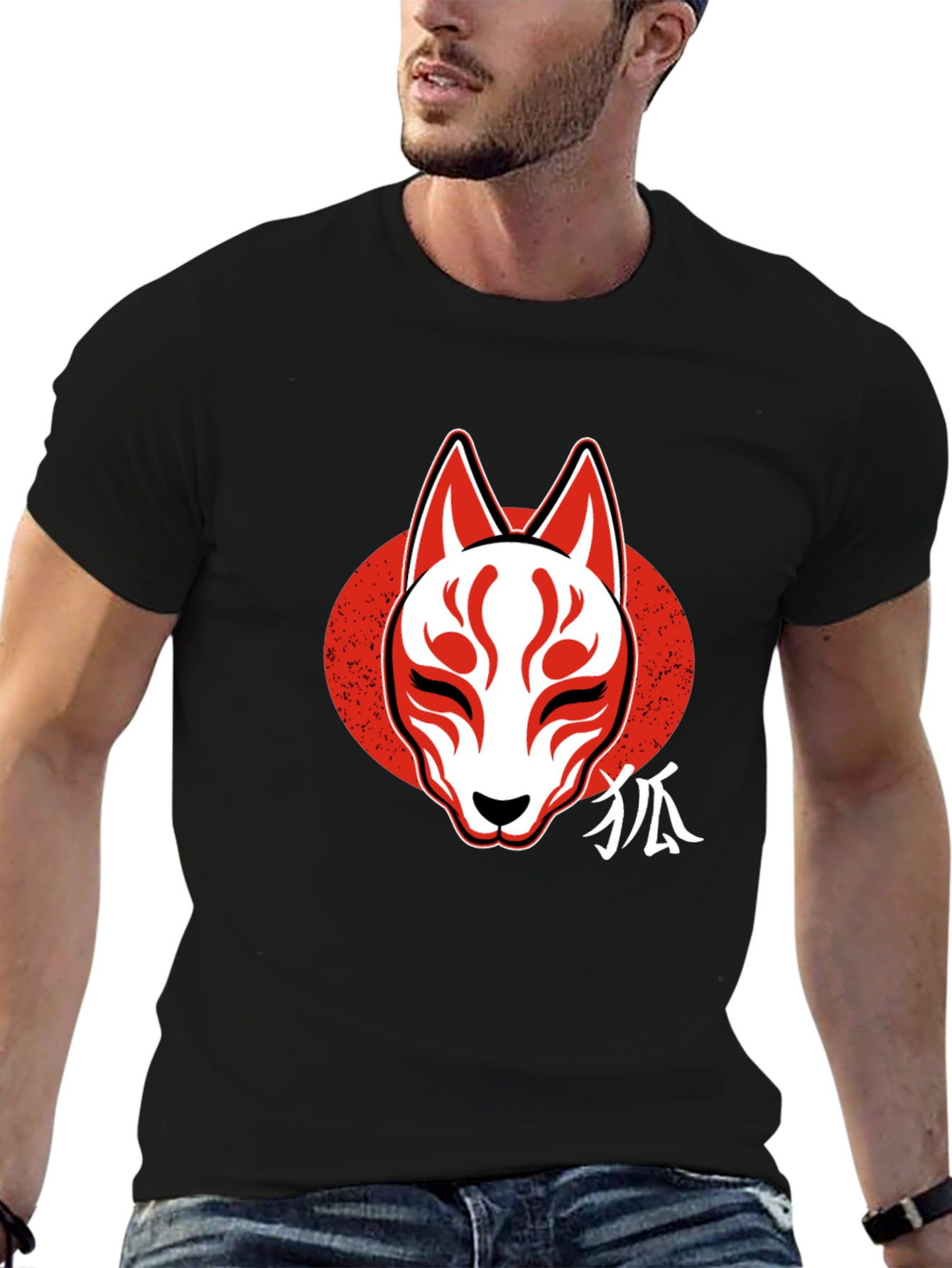 Fox Mask Graphic Tee - Mens Black T-Shirt