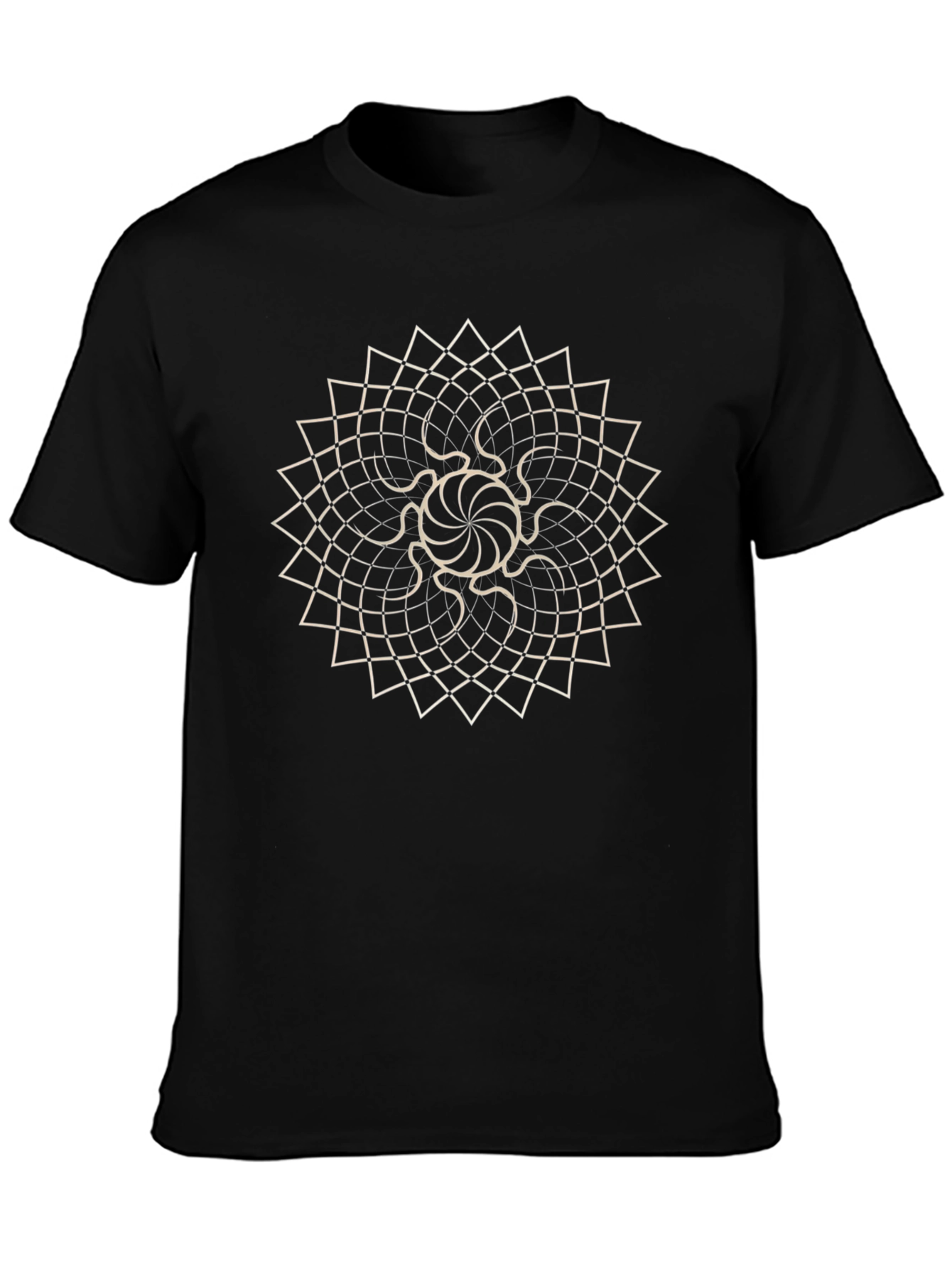 Geometric Mandala Black T-Shirt