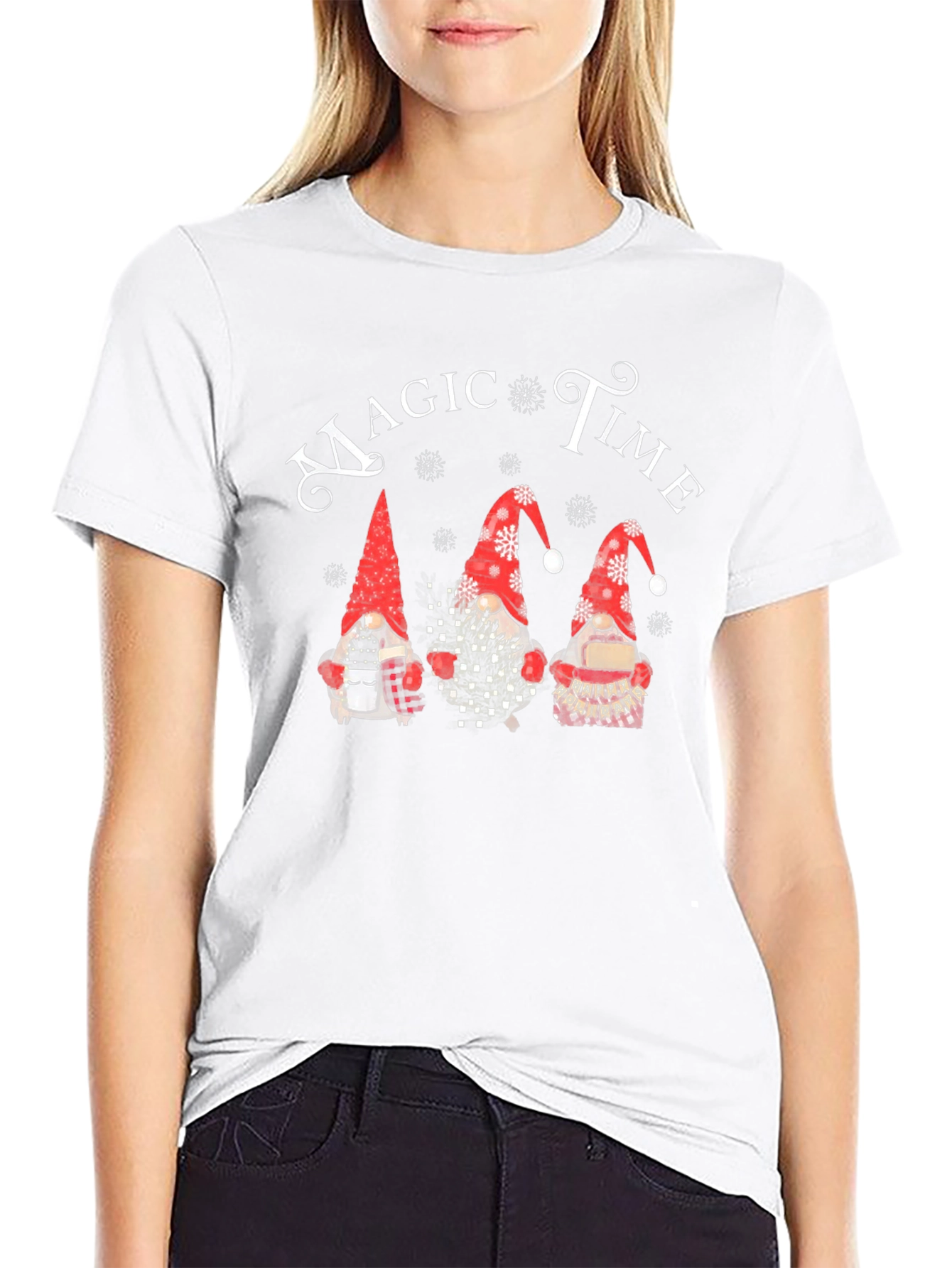 Festive Holiday Gnomes Graphic Tee