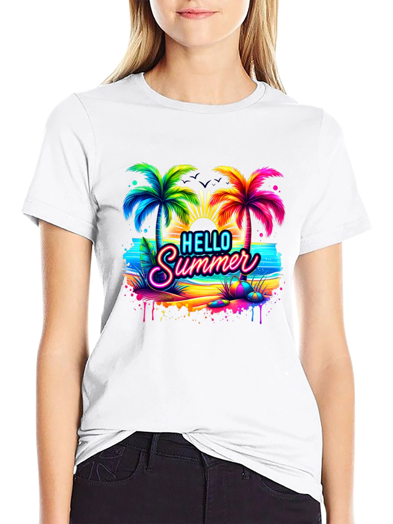 Hello Summer Beach Graphic Tee