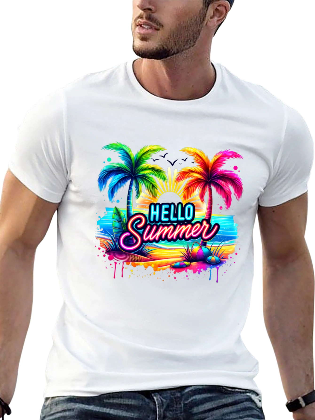 Hello Summer Beach Graphic Tee