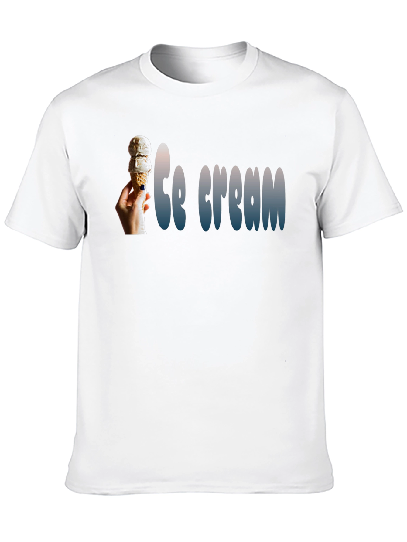Ice Cream Cone Graphic Black T-Shirt