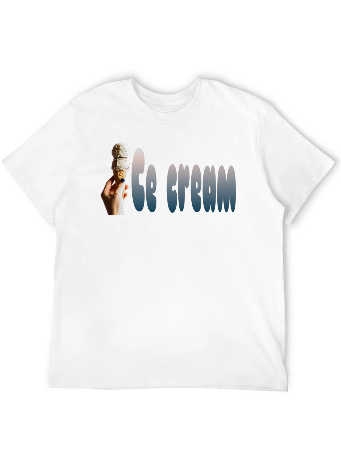 Ice Cream Cone Graphic Black T-Shirt