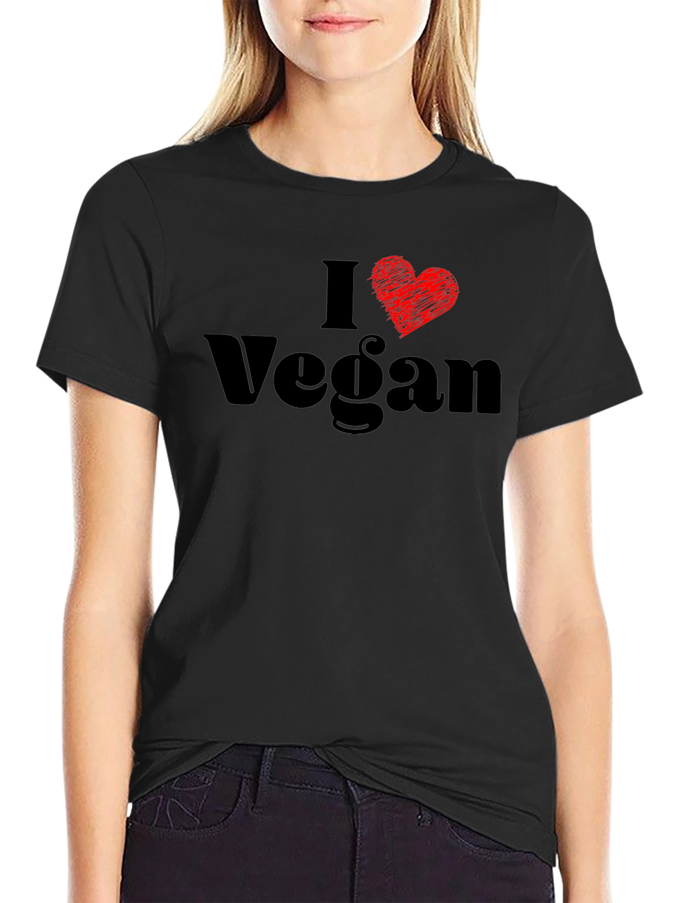 I Love Vegan T-Shirt - Stylish Vegetarian Top