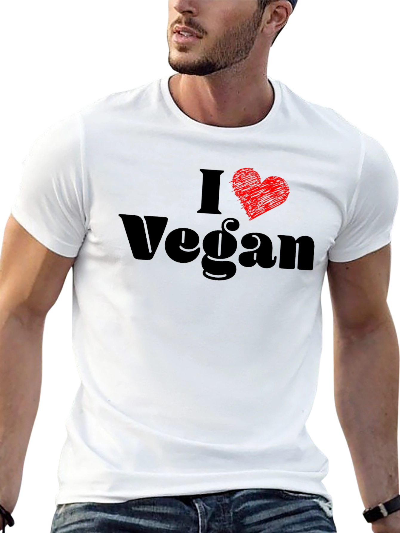 I Love Vegan T-Shirt - Stylish Vegetarian Top