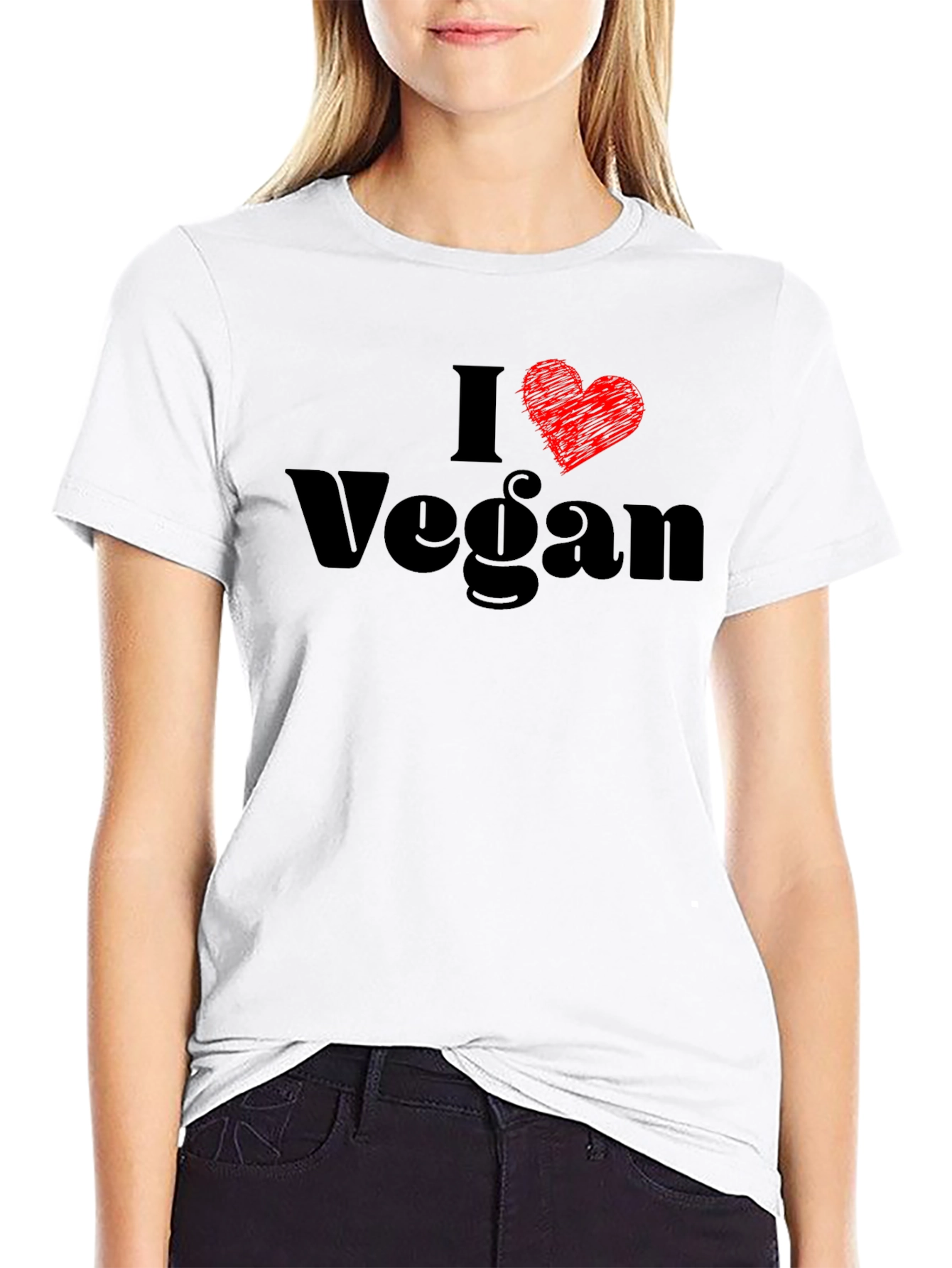 I Love Vegan T-Shirt - Stylish Vegetarian Top