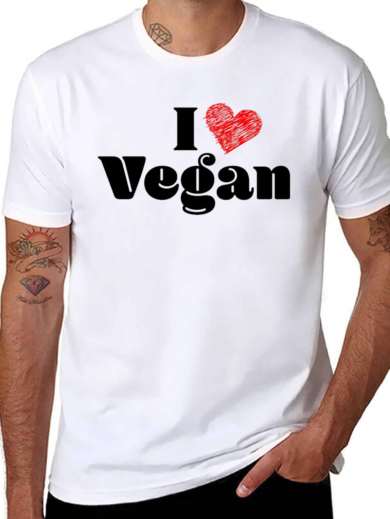 I Love Vegan T-Shirt - Stylish Vegetarian Top