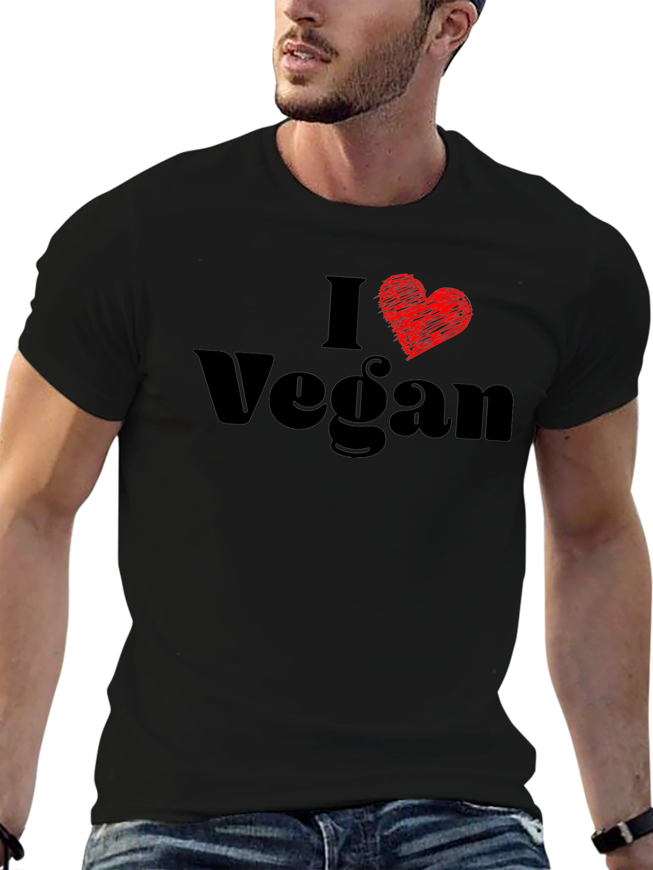 I Love Vegan T-Shirt - Stylish Vegetarian Top