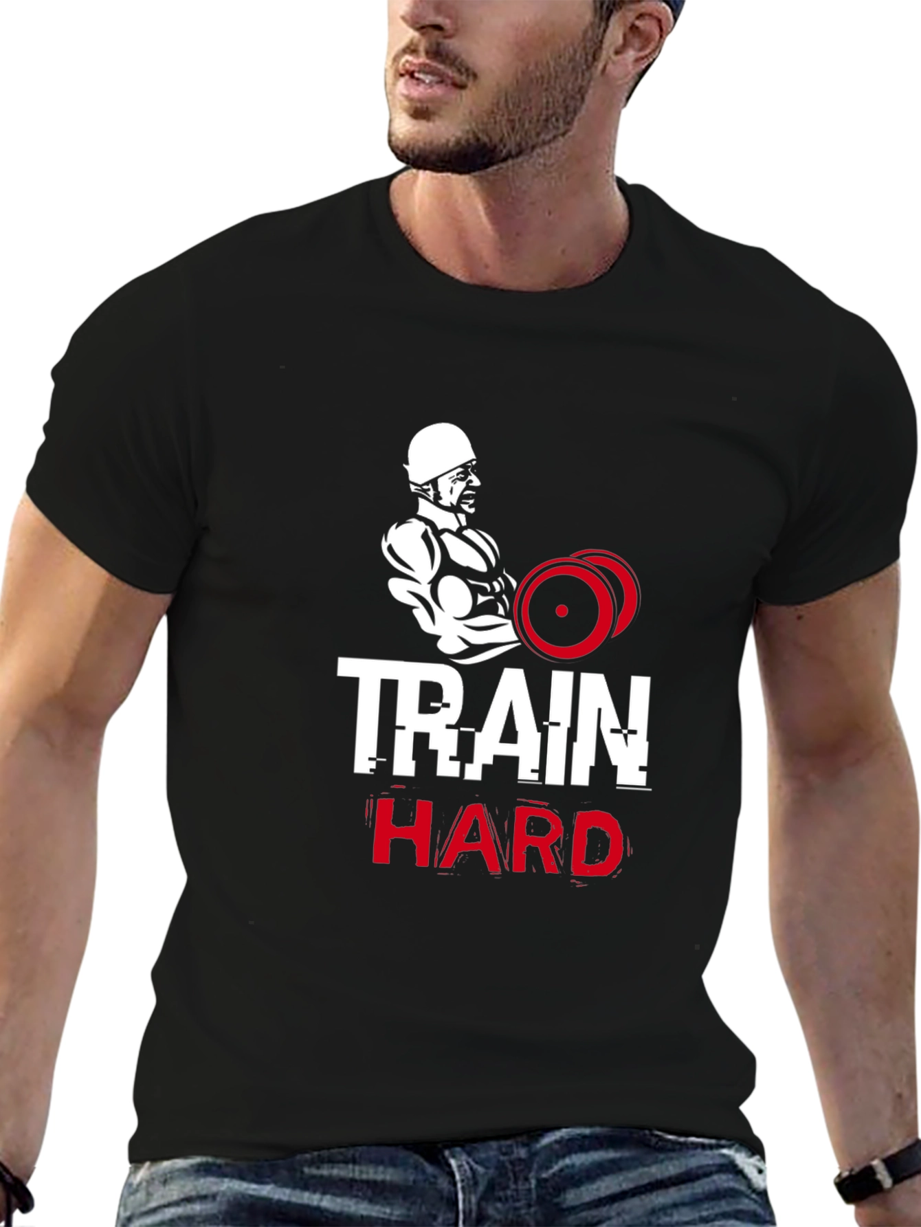 Train Hard Graphic Tee - Fitness Apparel