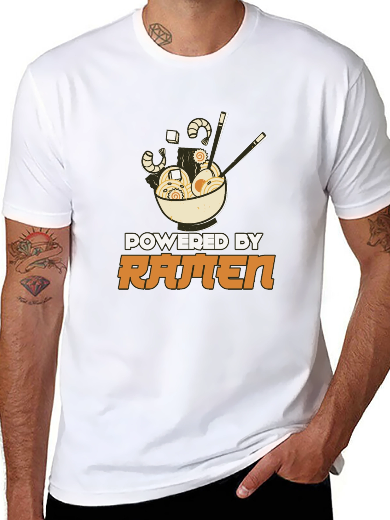 Powered By Ramen T-Shirt - Black Graphic Tee