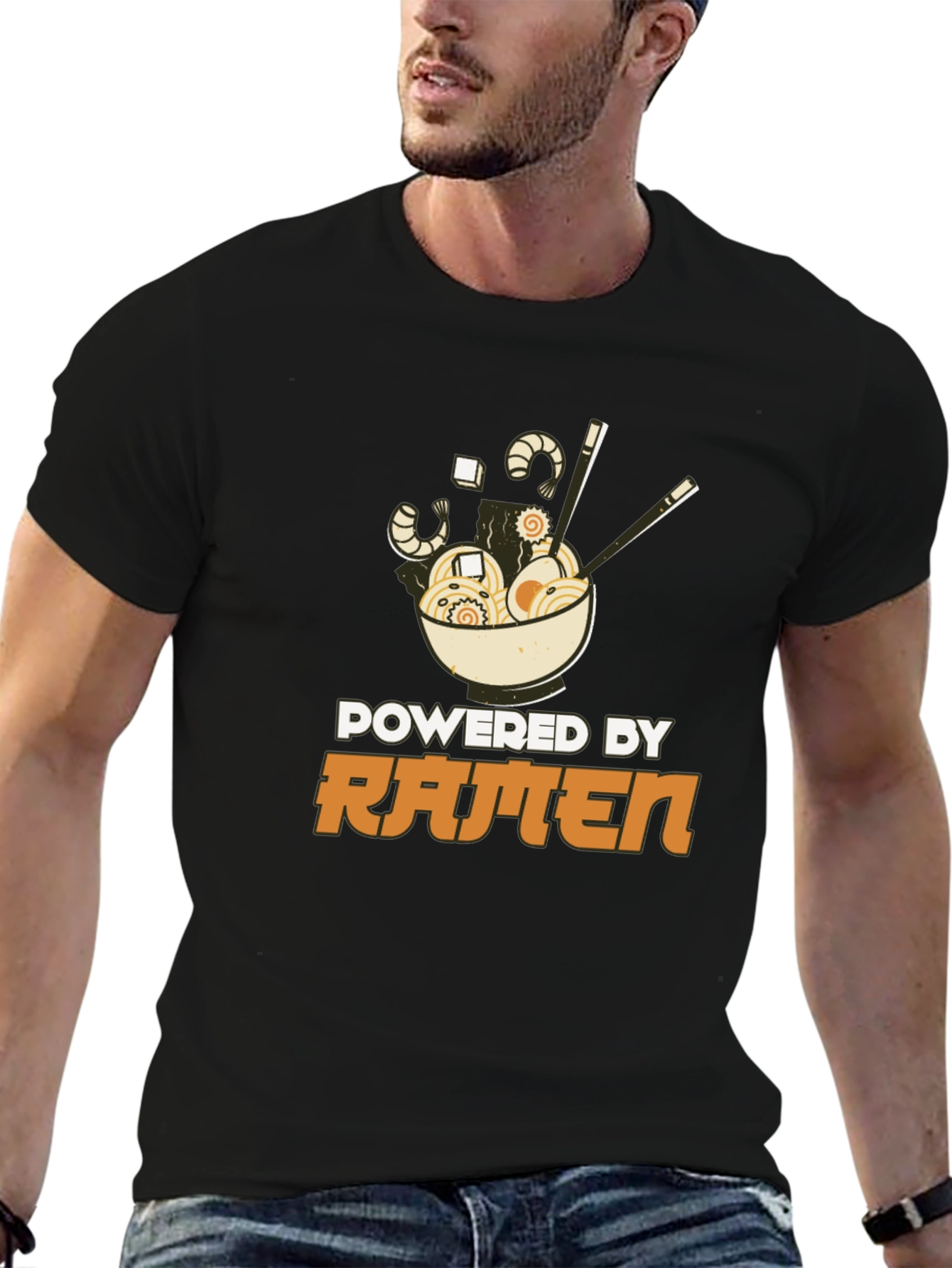 Powered By Ramen T-Shirt - Black Graphic Tee