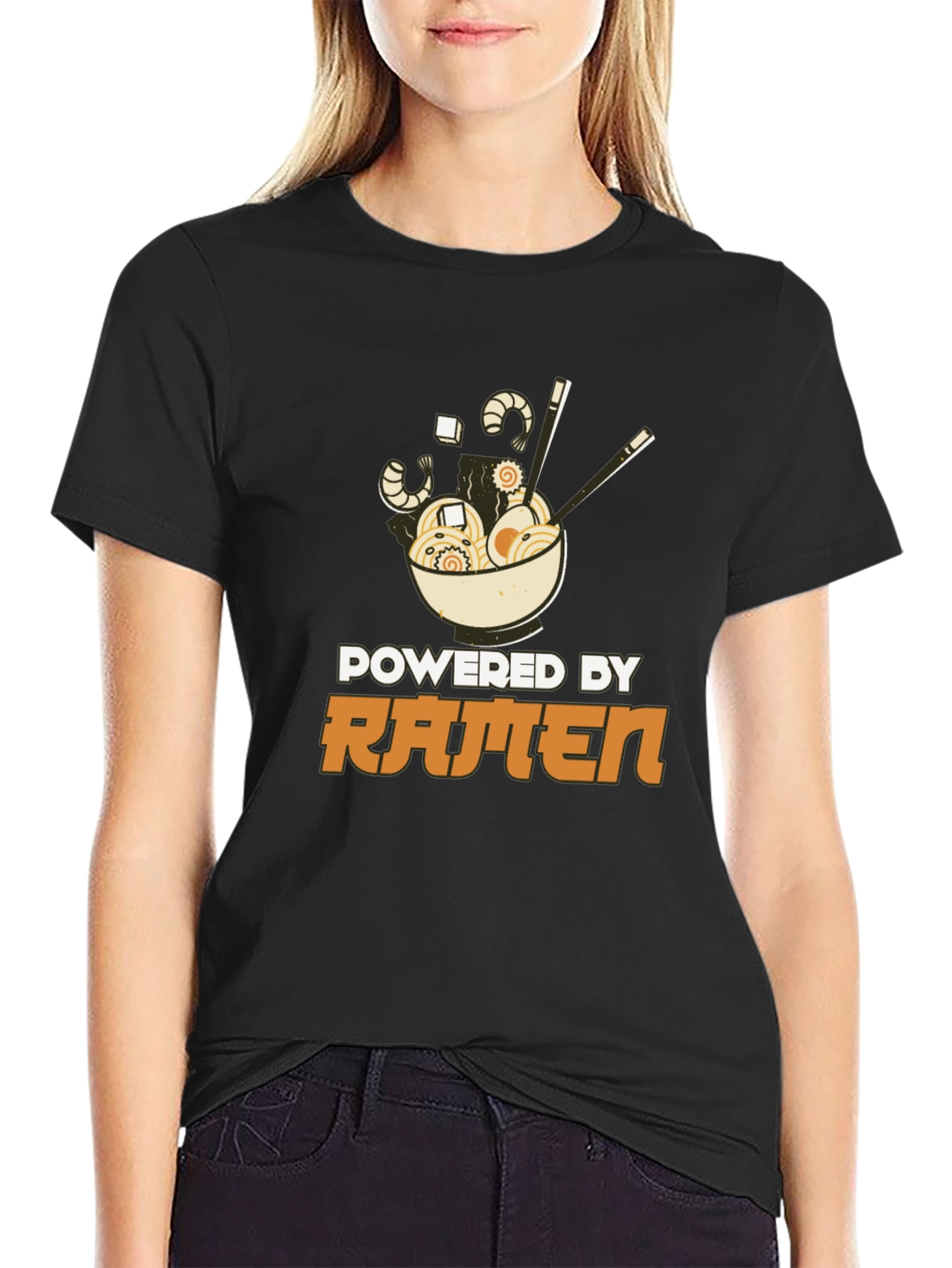Powered By Ramen T-Shirt - Black Graphic Tee