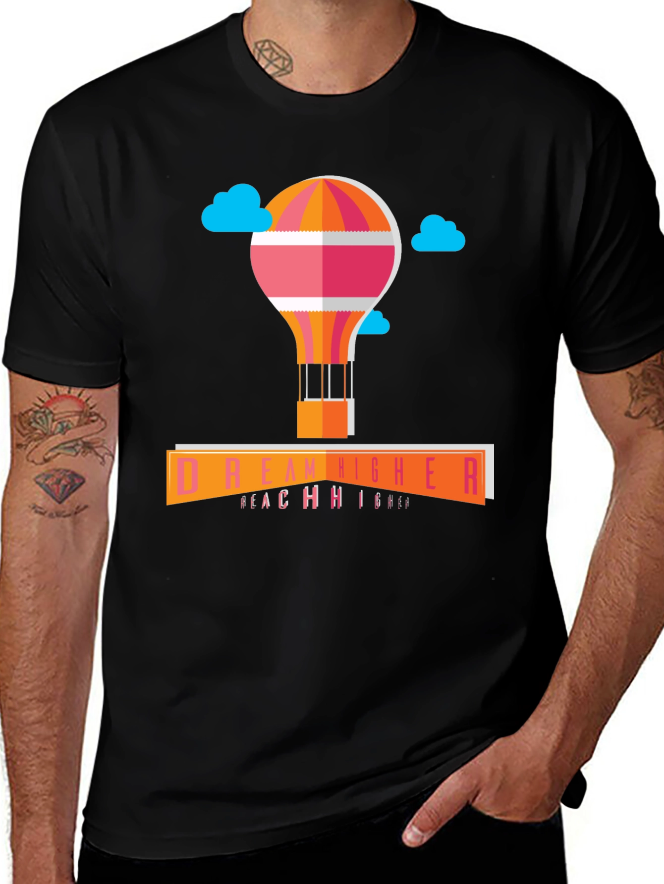 Dream Higher Graphic Tee - Modern Black T-Shirt
