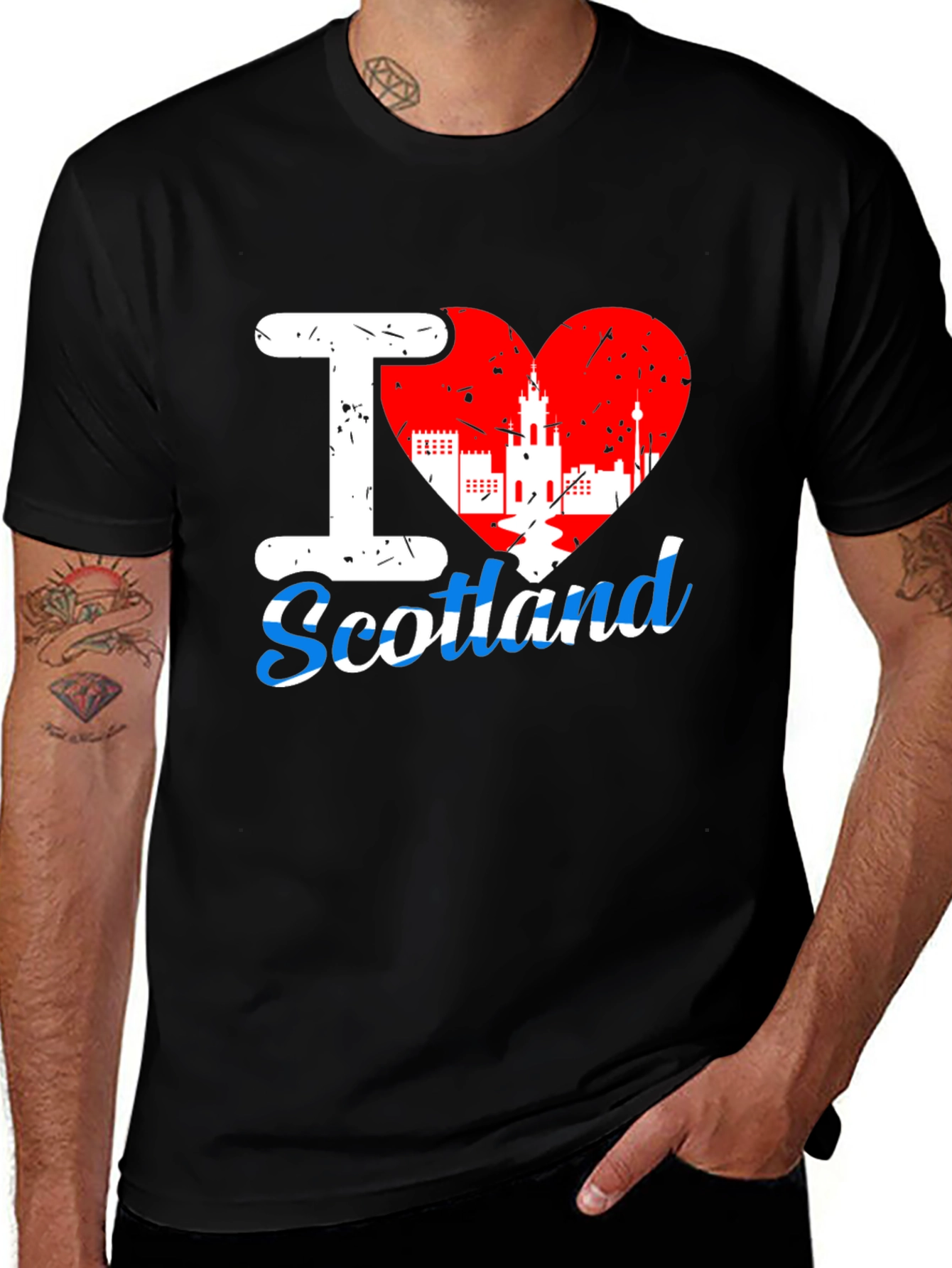 I Heart Scotland Black T-Shirt