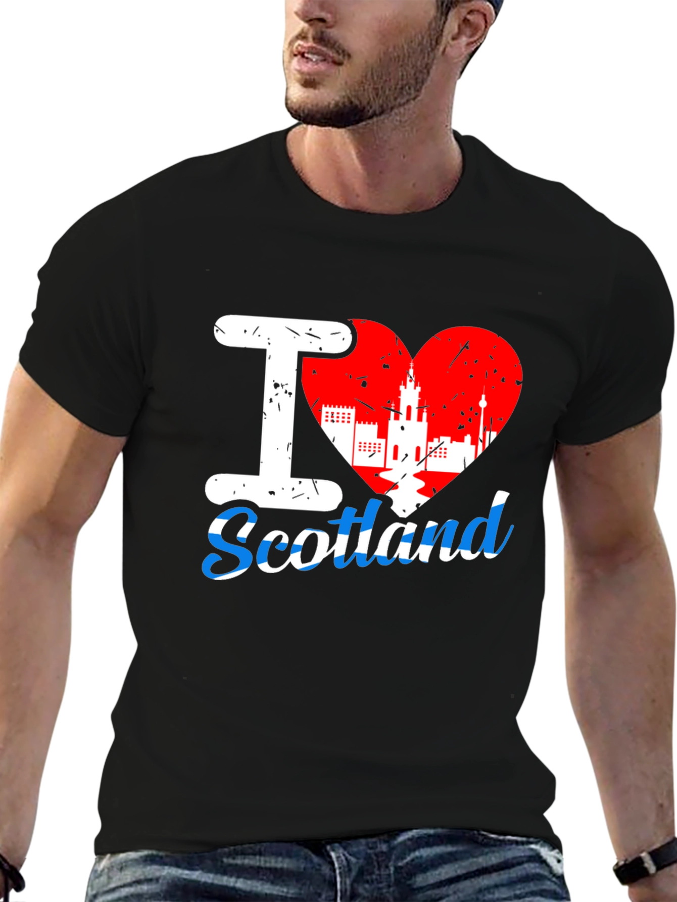 I Heart Scotland Black T-Shirt