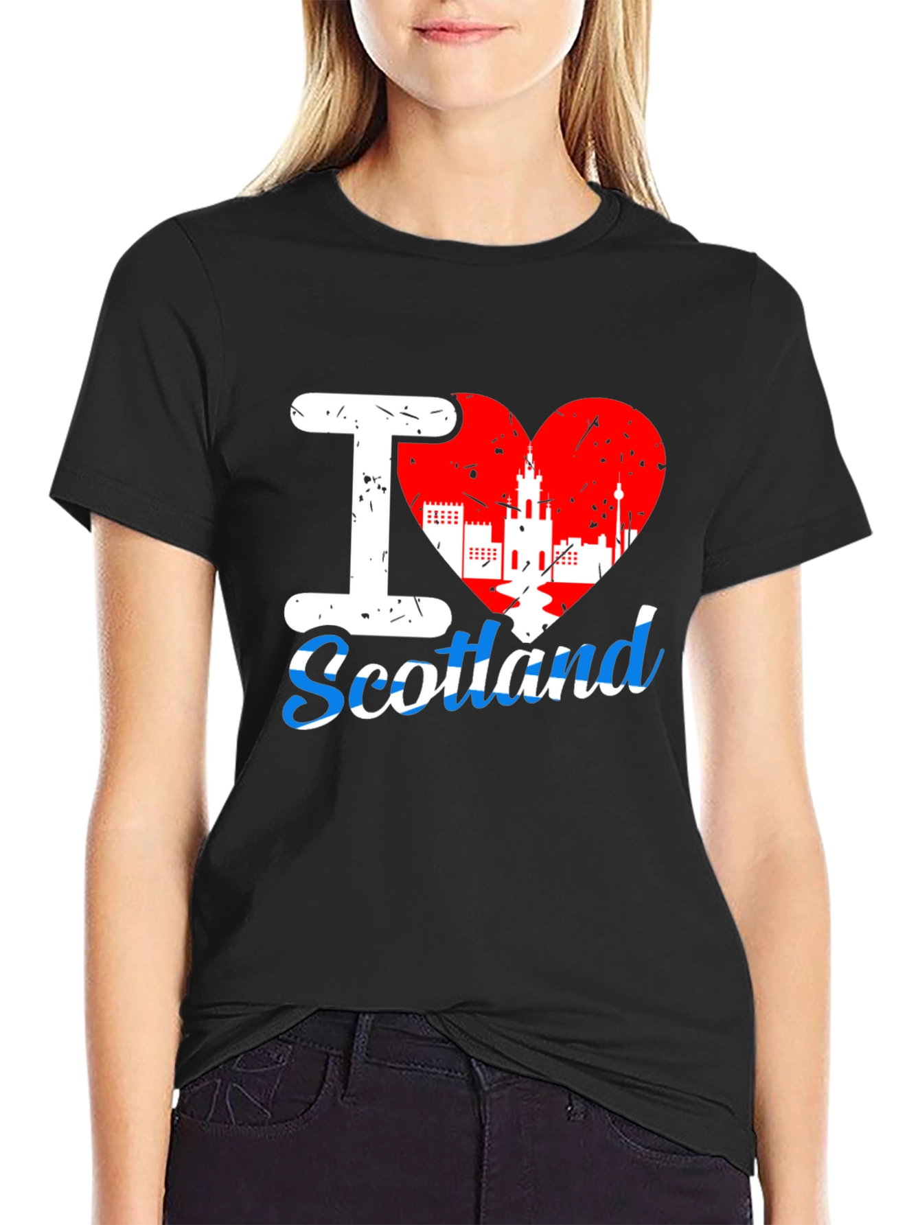 I Heart Scotland Black T-Shirt