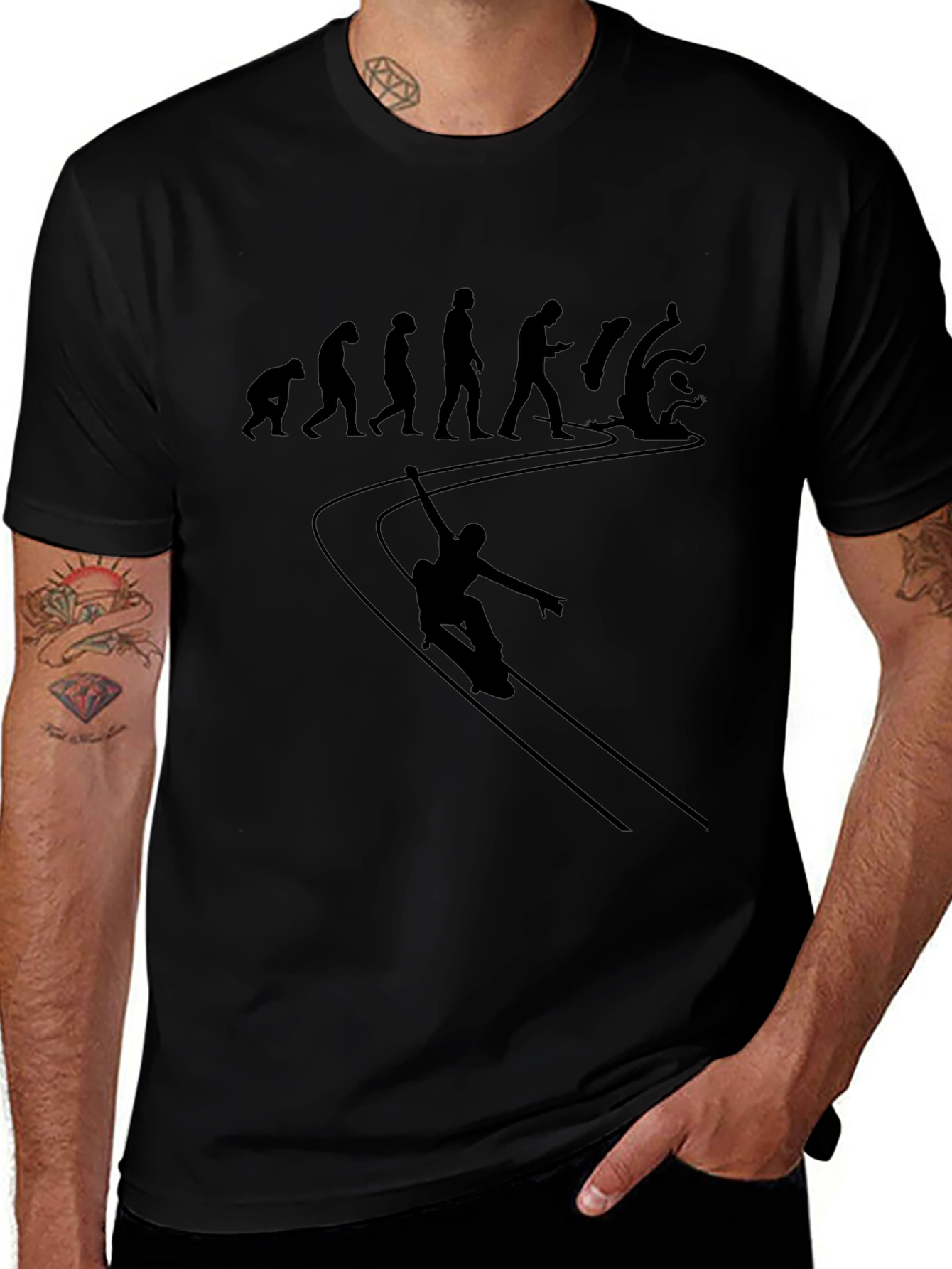 Evolution of a Skateboarder T-Shirt
